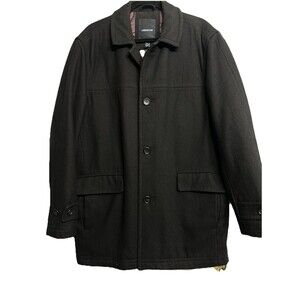 London Fog Jacket  Coat Medium Men's Black Wool Blend‎ Pre-owned Great Condition